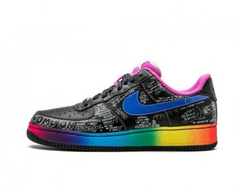 Nike Air Force 1 Low Supreme Colette X Busy P Black Varsity Royal Shoes 318985-041