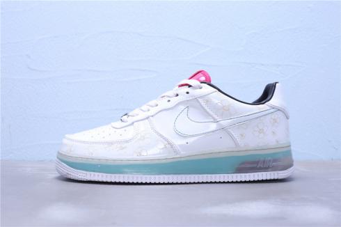 Nike Air Force 1 Low Supreme Max Air White Cerise Paradise Aqua Shoes 316666-111