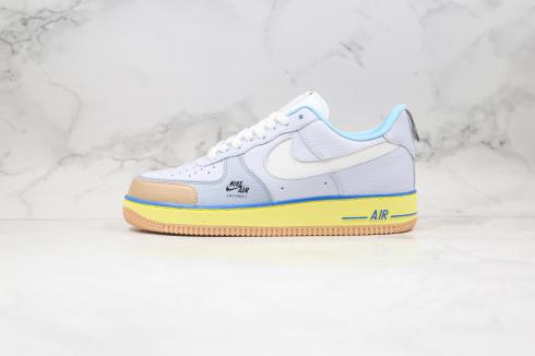 Nike Air Force 1 Premium Blue Pot Cookies Yellow Brown Shoes CV3039-102