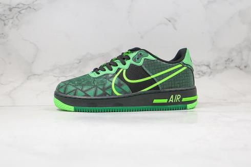 Nike Air Force 1 React QS Green Balck Running Shoes CW3913-001