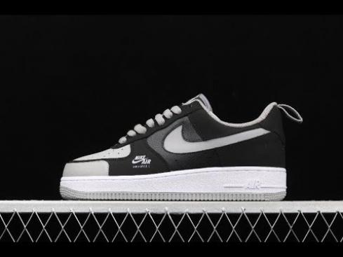 Nike Air Force 1 Utility Shadow Grey Black White Shoes BQ6818-009