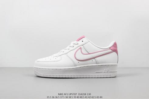 Nike Air Force AF1 Low Upstep White Pink Womens Running Shoes 314218-130