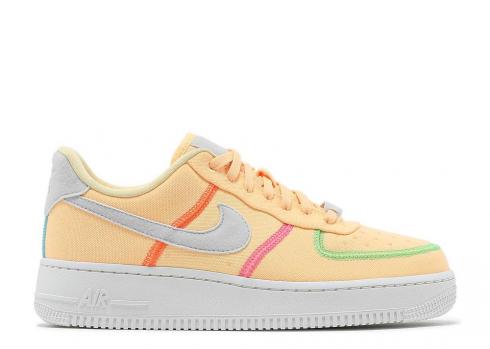 Nike Wmns Air Force 1 07 Low Lx Stitched Canvas Melon Tint Pink Photon Poison Dust Green Blast CK6572-800