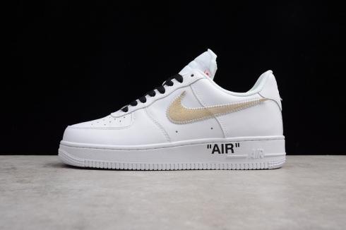 OFF WHITE x Nike Air Force 1 Low White Black Gold AA8152-700