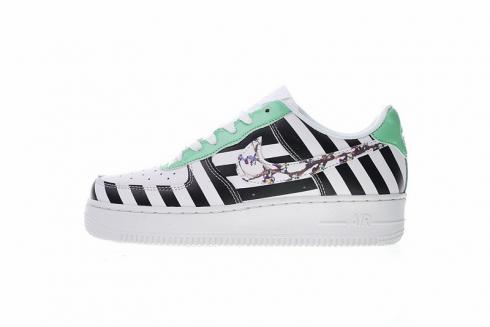 Off White X Nike Air Force 1 Low Black White Green 596728-919