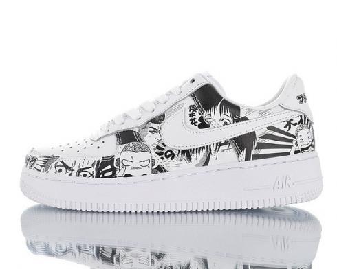 Wholesale Womens 2019 Cheap Nike Air Force 1 Low White Black Shoes 318985-100