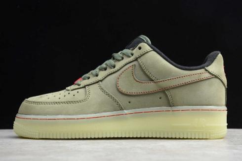 2020 Nike Air Force 1 Upstep Low Olive Green Military Green CJ6602 255