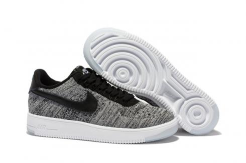 Nike Men Air Force 1 Low Ultra Flyknit Bright Grey Black LifeStyle Shoes 817419