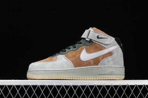 Nike Air Force 1 07 Mid Dark Gray Green Brown Reflective Silver CQ5059-103