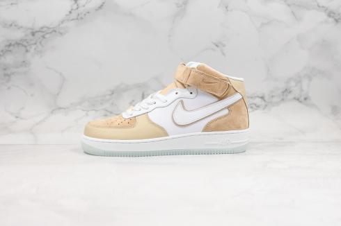 Nike Air Force 1 07 Mid Summit White Brown Shoes AO2425-201