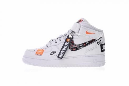 Nike Air Force 1 Mid Just do it White Black Terra Orange Shoes AQ8650-100