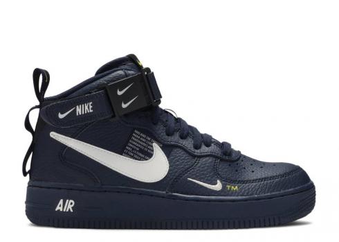 Nike Air Force 1 Mid Lv8 Gs Overbranding White Black Obsidian AV3803-400
