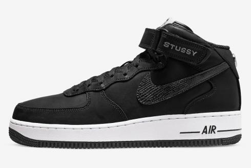 Nike Air Force 1 Mid Stussy Black White DJ7840-001