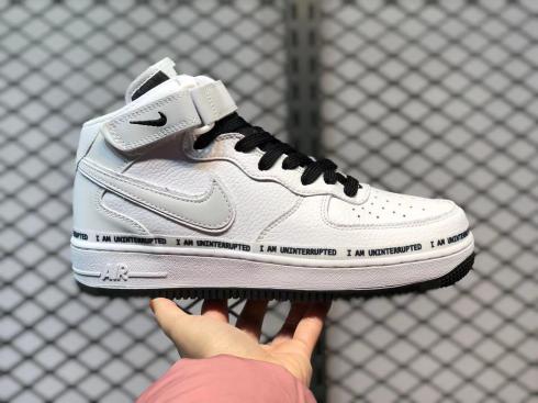 Nike Air Force 1 Mid White Black Grey Running Shoes BC2306-460