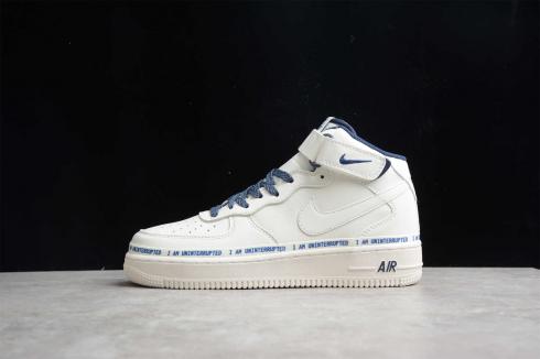 Uninterrupted x Nike Air Force 1 07 Mid White Blue NU8802-303