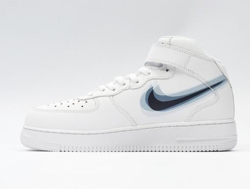 Wmns Nike Air Force 1 Mid White Blue Unisex Casual Shoes 596728-308
