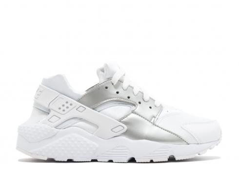 Nike Huarache Run Gs White Silver Metallic 654275-108