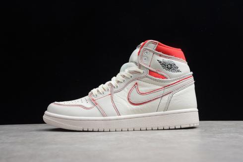 Cheap Nike Air Jordan 1 Retro High White Red Boots 555068-160