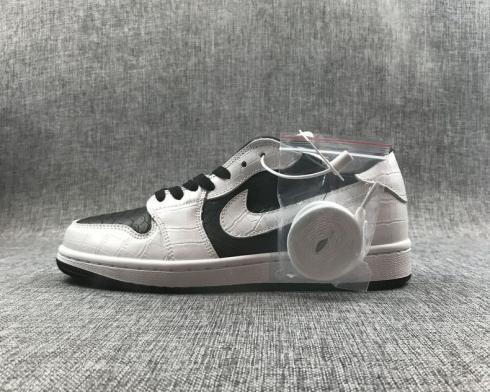 Air Jordan 1 Low White Black Mens Basketball Shoes AO9966-001