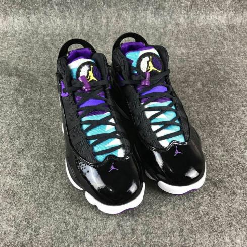 Nike Air Jordan Six Rings Women Basketball Shoes Black Blue Purple 322992