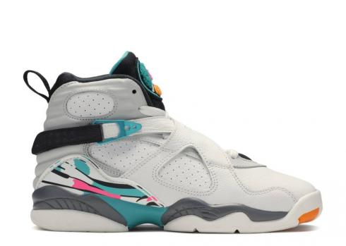 Air Jordan 8 Retro Bg Gs South Beach Turbo White Green 305368-113
