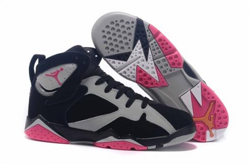 Nike Air Jordan 7 Retro Black Grey BORDEAUX GS Women Shoes 304775 034