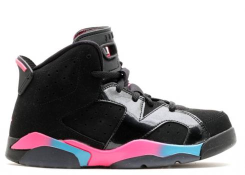 Air Jordan Girls Jordann 6 Retro Ps Pink Marina Flash Black Blue 543389-050