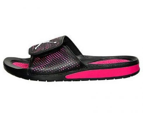 Air Jordan Hydro 5 GG Big Kids Sandals Black White Vivid Pink 820262-009