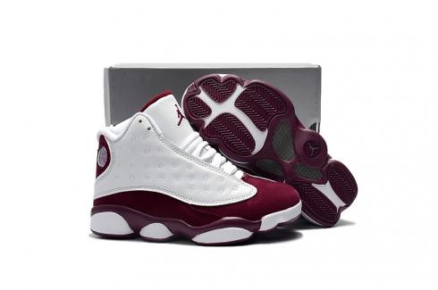 Nike Air Jordan XIII 13 Retro Kid Children Shoes Hot White Wine Red