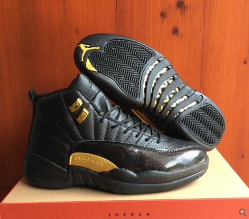 Nike Air Jordan XII 12 Retro black diamond yellow men Basketball Shoes