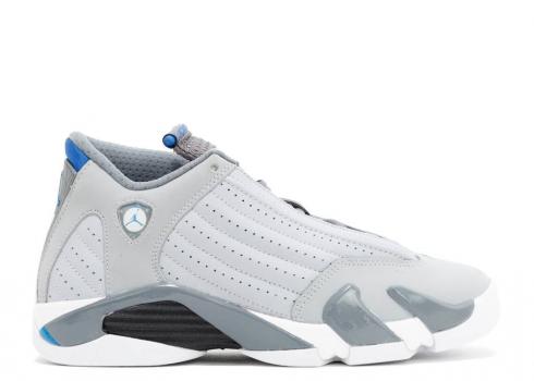 Air Jordan 14 Retro Bg Sport Blue Grey Wolf White Cool 487524-004