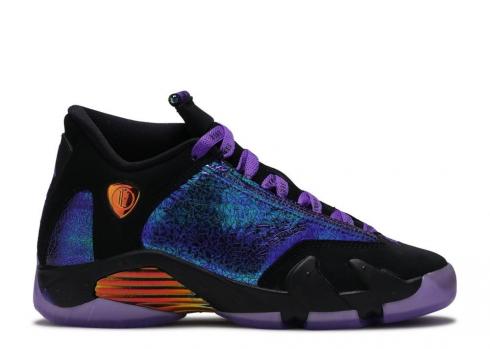 Air Jordan 14 Retro Gs 2019 Doernbecher Multi Court Purple Color Black White CV2470-001