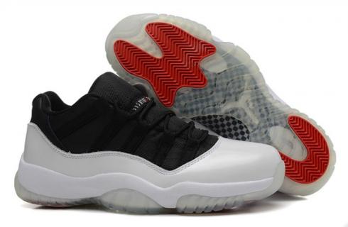 Nike Air Jordan XI 11 Retro Low White Black True Red Tuxedo Men Shoes 528895 110