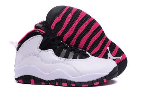 Nike Air Jordan Retro 10 GS GG Pure Platinum Vivid Pink Black 487211 008