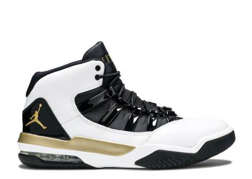 Air Jordan Max Aura White Black Gold Metallic AQ9084-107