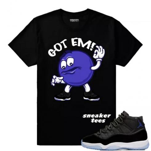 Match Jordan 11 Space Jam 2016 GOT EM Black T-shirt
