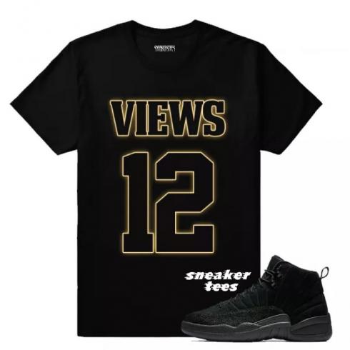 Match Jordan OVO 12 Black Views of my 12s Black T-shirt