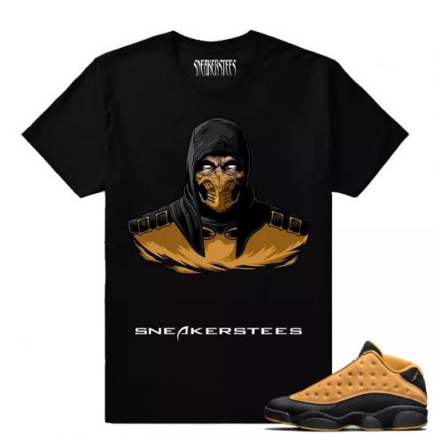 Match Air Jordan 13 Chutney Scorpion Black T shirt
