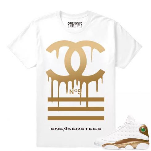 Match Air Jordan 13 DMP Designer Drip White T shirt