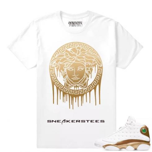 Match Air Jordan 13 DMP Medusa Drip White T shirt