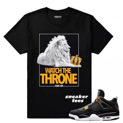 Match Jordan 4 Royalty Watch The Throne Black T-shirt