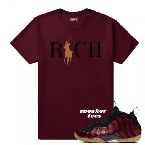 Match Maroon Foamposite Country Club Rich Maroon T-shirt
