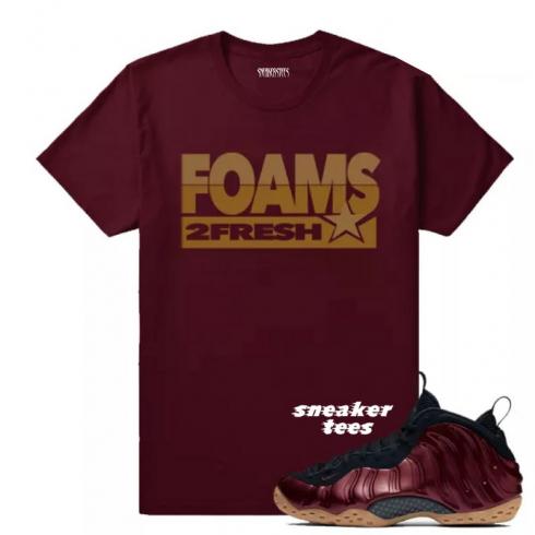 Match Maroon Foamposite Foams 2 Fresh Maroon T-shirt