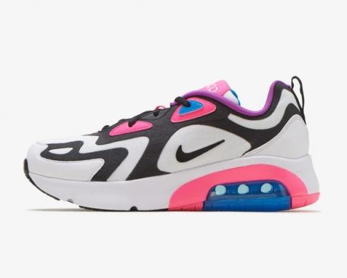Nike Air Max 200 GS White Black Hyper Pink Running Shoes AT5630-100