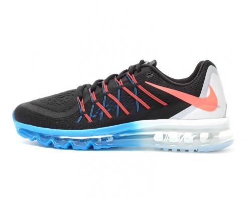 Nike Air Max 2015 Black Hot Lava White Photo Blue Mens Running Shoes 698902-008