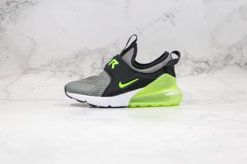 2020 Nike Kids Air Max 270 Extreme Running Shoes Grey Black Fluorescent Green CI1107-070