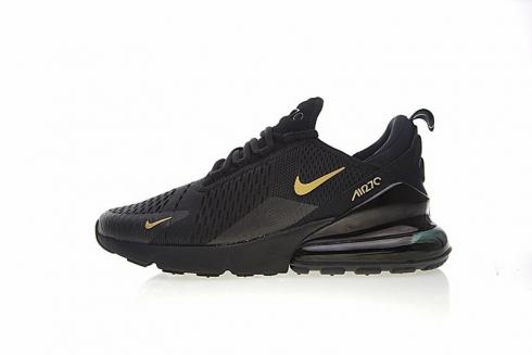 Nike Air Max 270 Black Gold Athletic Shoes AH8050-007