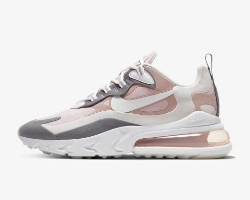 Wmns Nike Air Max 270 React White Grey Pink Running Shoes CL3899-500