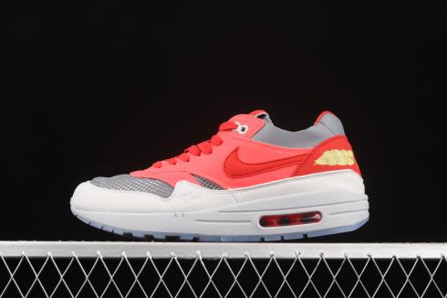 CLOT x Nike Air Max 1 Kiss Of Death Solar Red Cool Grey DD1870-600