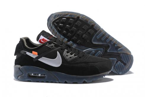 Nike Air Max 90 OW Men Running Shoes Black Silver AA7293-100